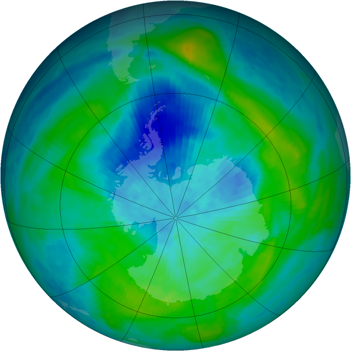 Antarctic ozone map for 17 March 1981